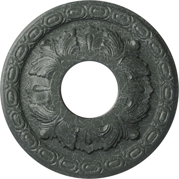 Ekena Millwork Leaf Medallion (Canopies up to 4 3/4"), 11 3/8"OD x 3 5/8"ID x 1 1/8"P, Athenian Green Crackle CM11LFAGC - main